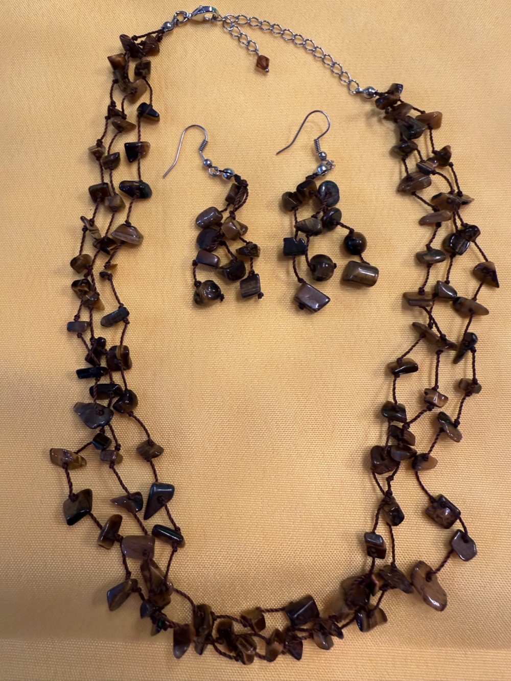 Park Lane Brown Beaded Multistrand Necklace & Earring Set